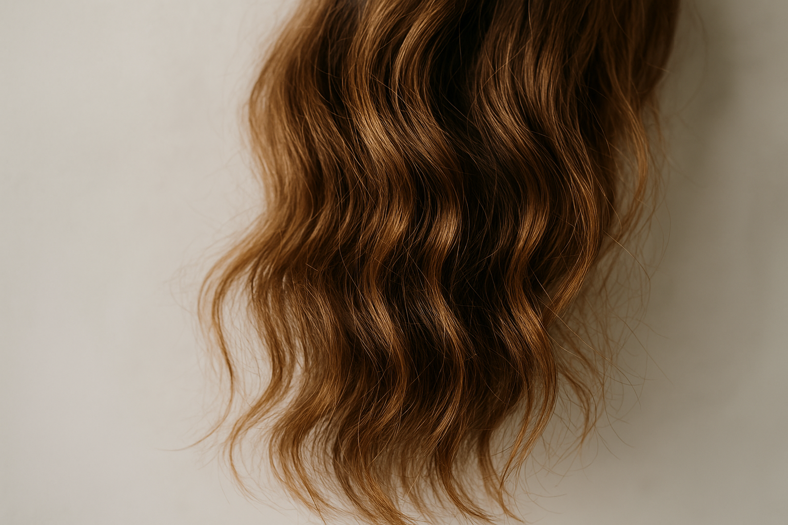 Dettaglio della texture dei capelli che mostra secchezza e fragilità sulle lunghezze