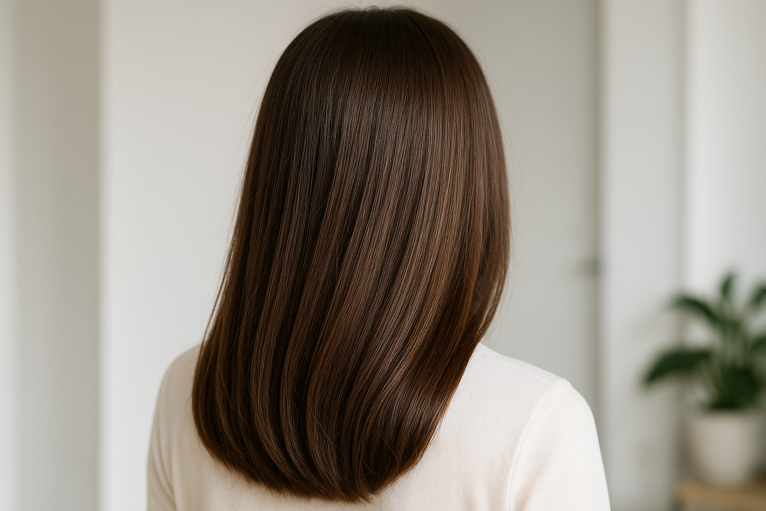 Capelli lucidi e sani illuminati da luce naturale