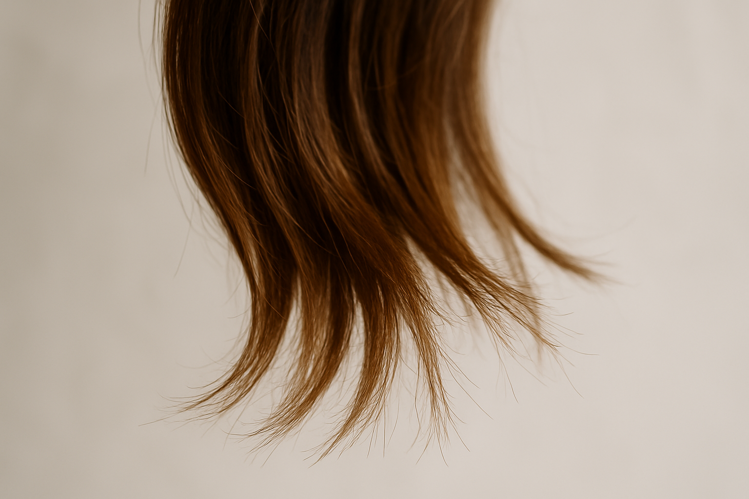 Capelli con punte sfibrate e segni di rottura del fusto