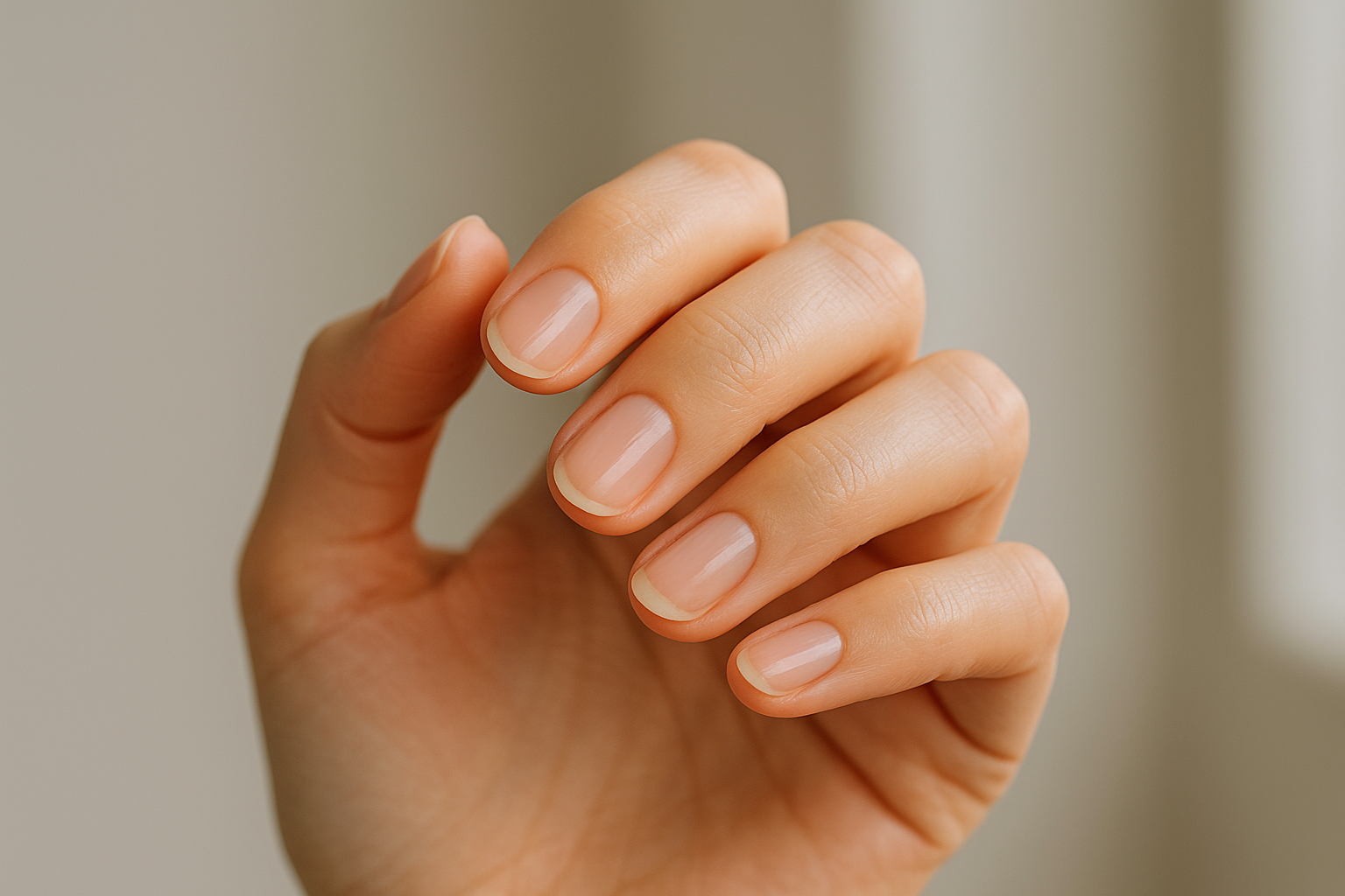 Unghie naturali e cuticole idratate, aspetto sano e curato