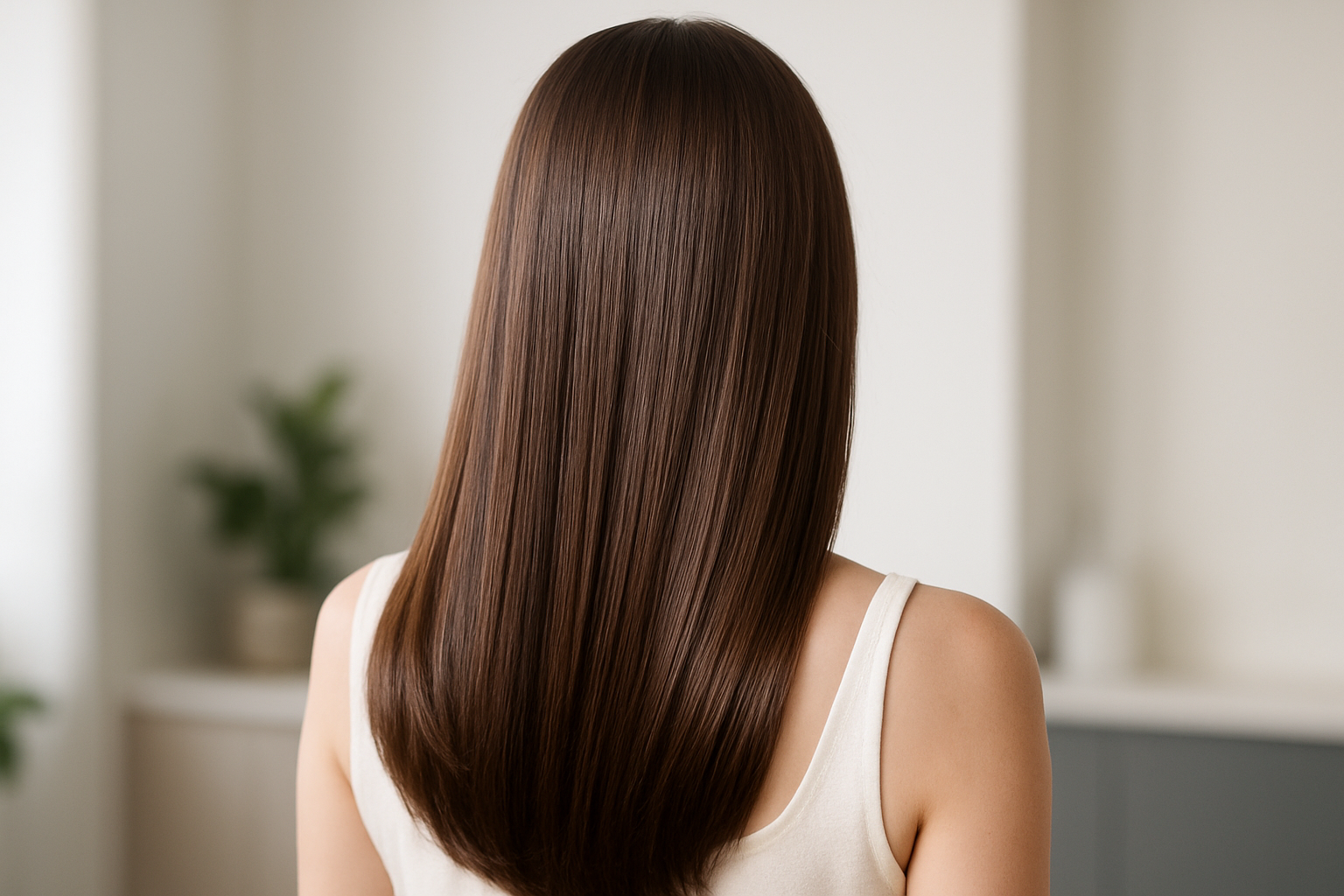 Capelli lucidi e morbidi che mostrano una fibra capillare dall’aspetto sano