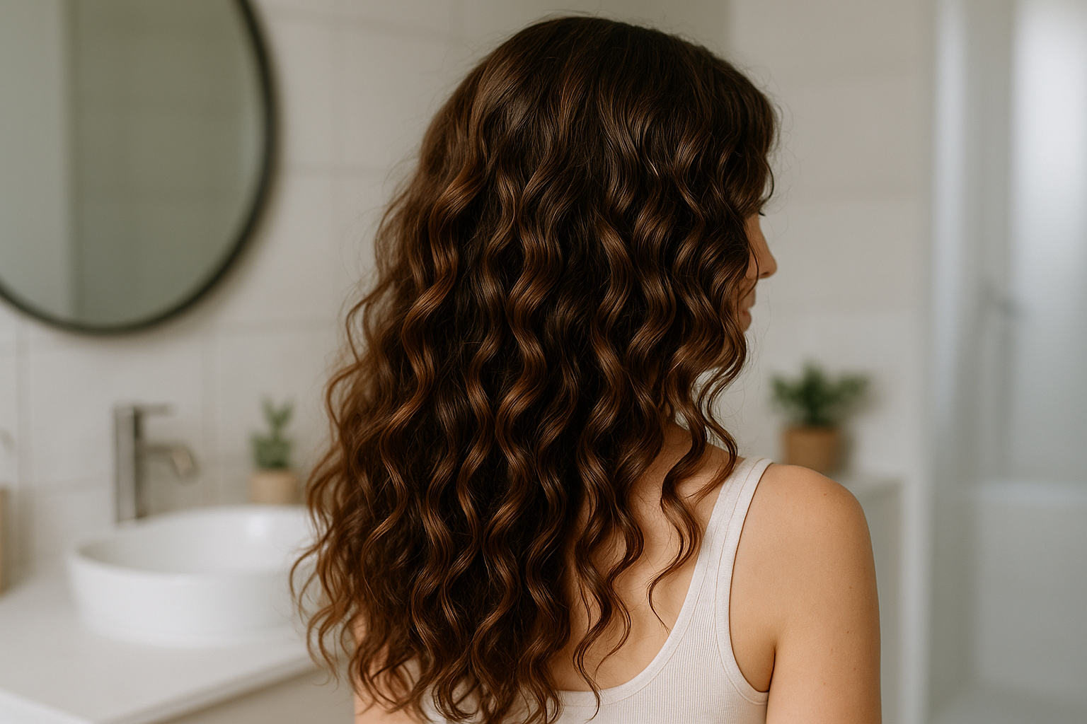 Capelli mossi più definiti e meno crespi dopo una routine leggera e idratante